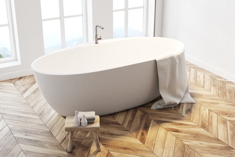 White bathtub top view